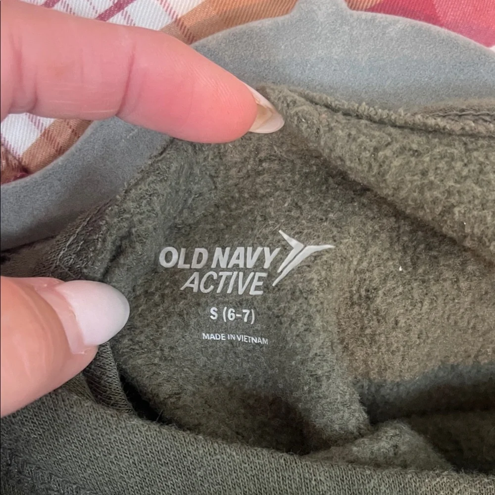 Old Navy Girls Olive Green Long Sleeve Tie Back Top Size Small 6/7
